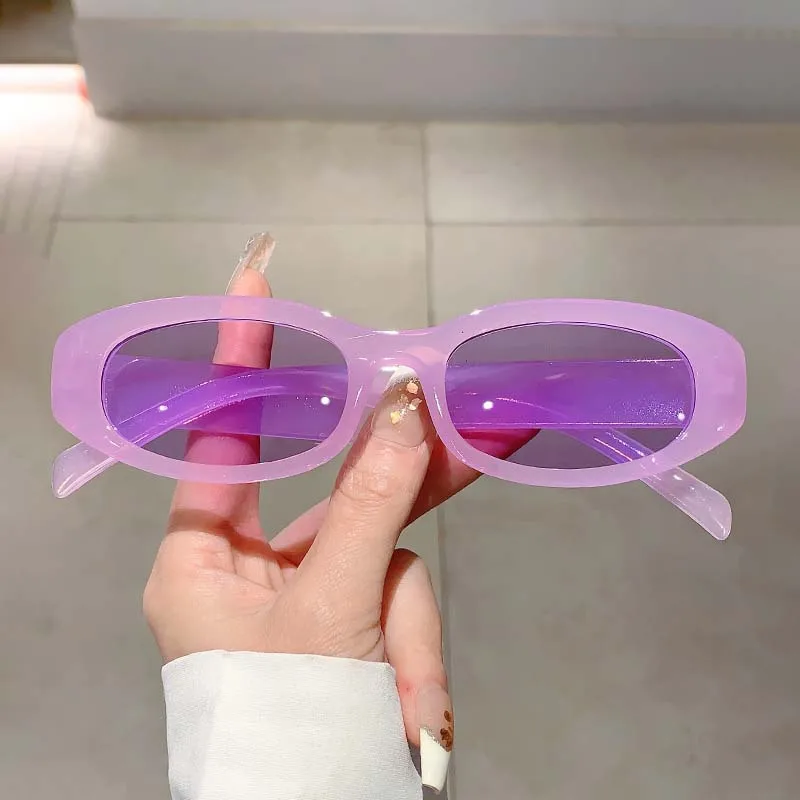 

Luxury Brand Designer Oval Sunglasses Women For Men Vintage Fashion Sun Glasses Trend Punk Pink Candy Color Hip Hop Shades UV400