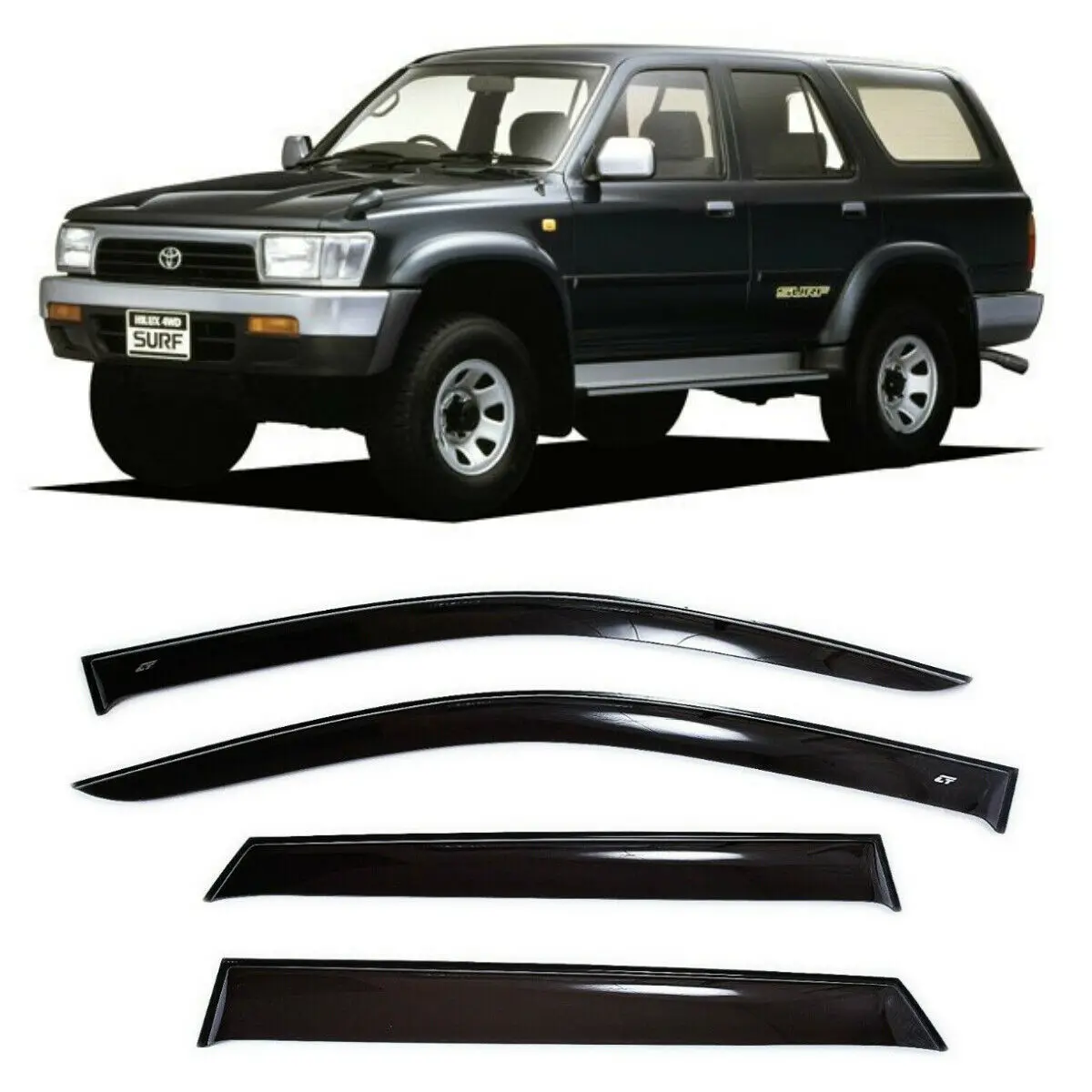 Дефлекторы окон Cobra Tuning G20501 на авто Toyota Hilux Surf 2 ll 5d 1988-1995 4 шт./комп. ветровики от