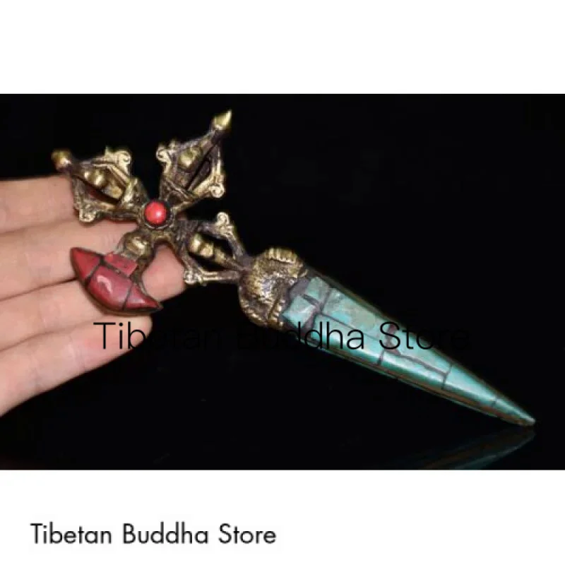 Чистая медь Xizang инкрустированная бирюзовыми драгоценными камнями