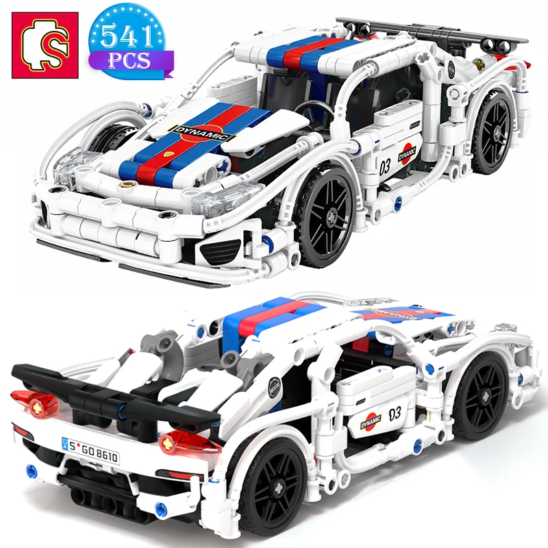 

SEMBO Technical Famous White Sports Car Model Building Blocks Expert Static Racing Bricks Assembly MOC Toys Gift for Children