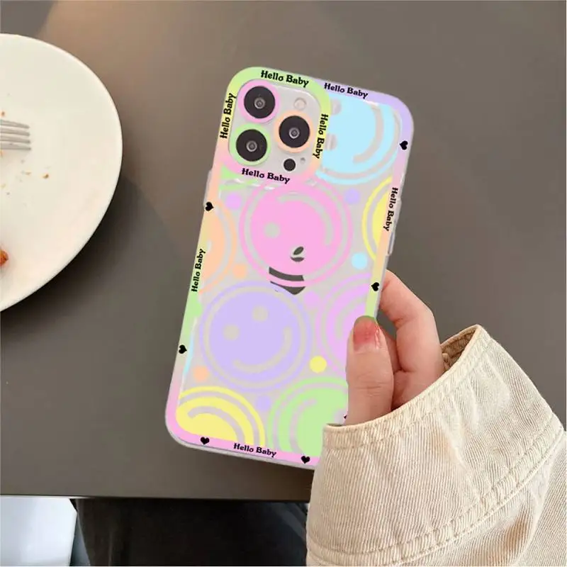 Cute Cartoon Smile Flower Phone Case for iPhone 11 12 13 Mini Pro Max 14 Pro Max Case shell