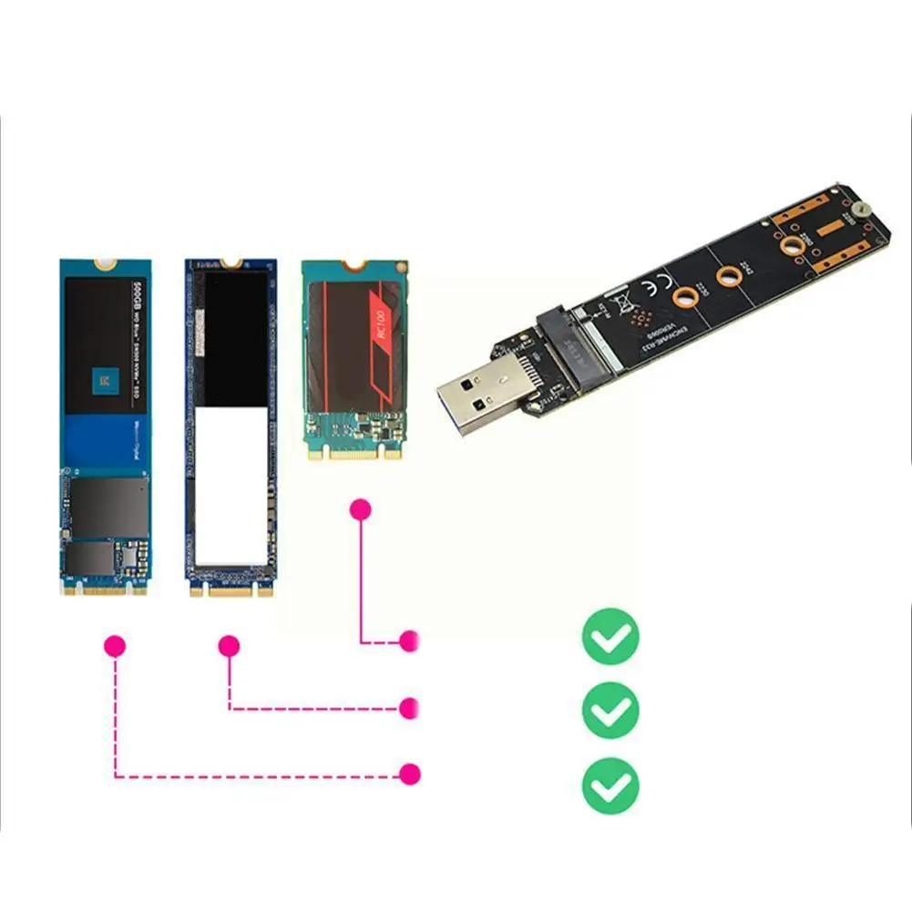 

Riser Card USB3.1 To NVME Adpater For WINXP/WIN7/WIN8/WIN1 0/LINUX ENCNVME-R01 USB3.1 To NVME Dual Protocol F0A0