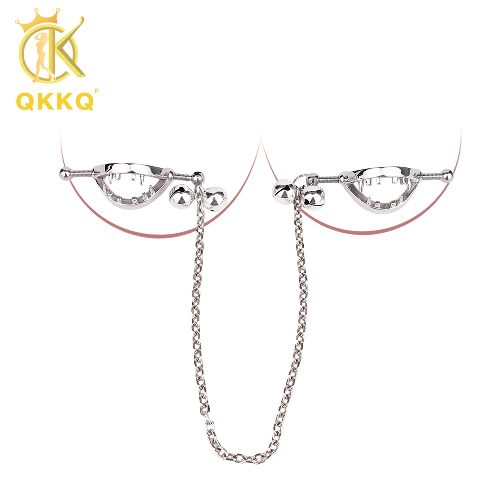 QKKQ металлический Женский мастурбатор зажимы для сосков пары флирт стимуляция