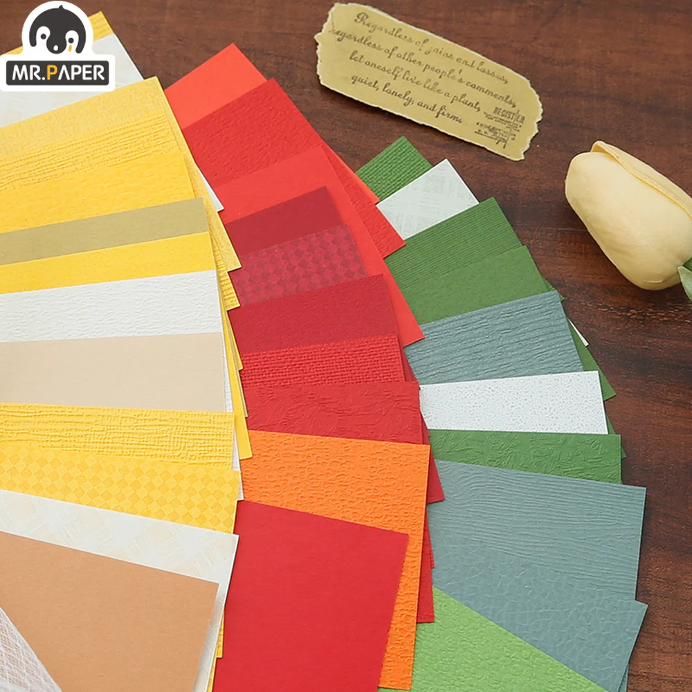 

Mr.paper 4 стиля 30 шт/пакет винтажная однотонная картонная бумага Минималистичная ручная учётная запись Сделай Сам коллаж фоновый материал бум...