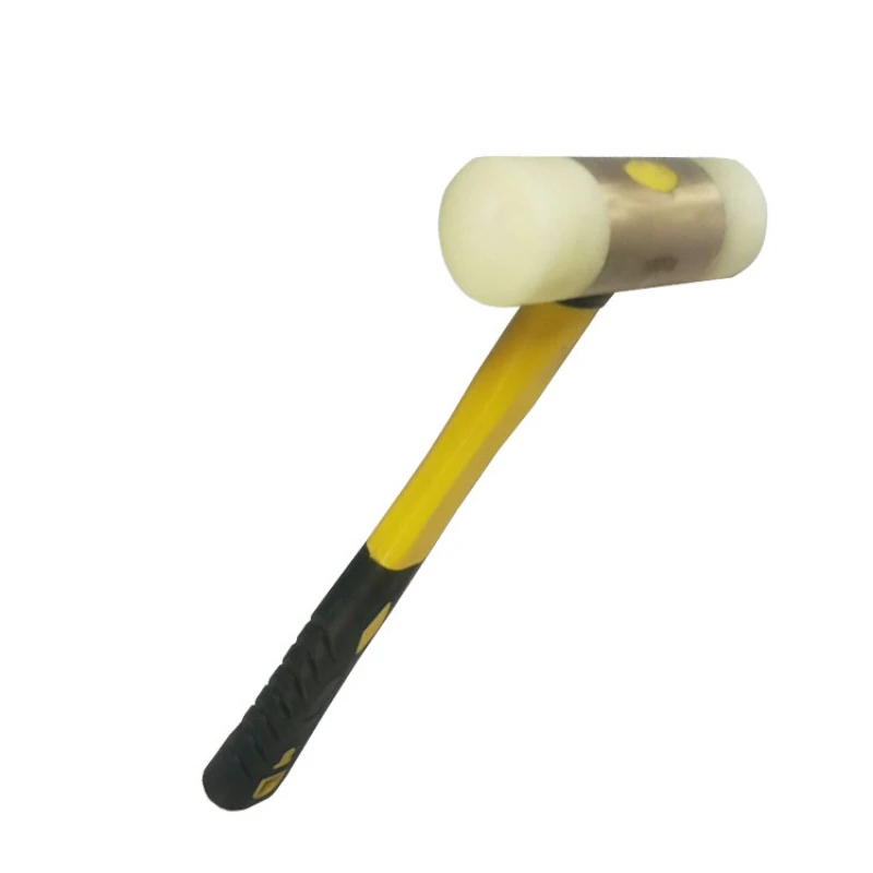 Nylon Hammer Non Sparking Tools Cylinder Hammer With Brass Fiberglass Handle