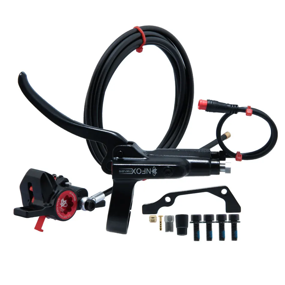 

Nfox GT267 Left Hand Rear hydraulic Brake Power off Oil brakes Electric Bicycle Mountain scooter mountain bike Black Length tube