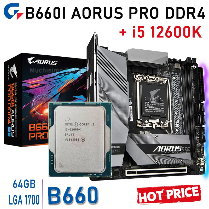 

Gigabyte LGA 1700 B660I AORUS PRO DDR4 Motherboard CPU Full Combo Intel i5 12600K DDR4 64GB Support 12th Gen Mainboard Mini-ITX