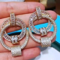 missvikki luxury cubic zircon crystal cz nigerian drop dangle earring for women african bridal earring aretes de mujer modernos