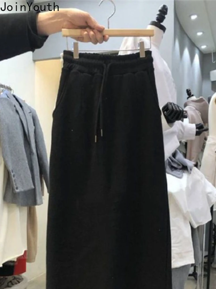 Женская Повседневная юбка с завышенной талией однотонная трапециевидная в