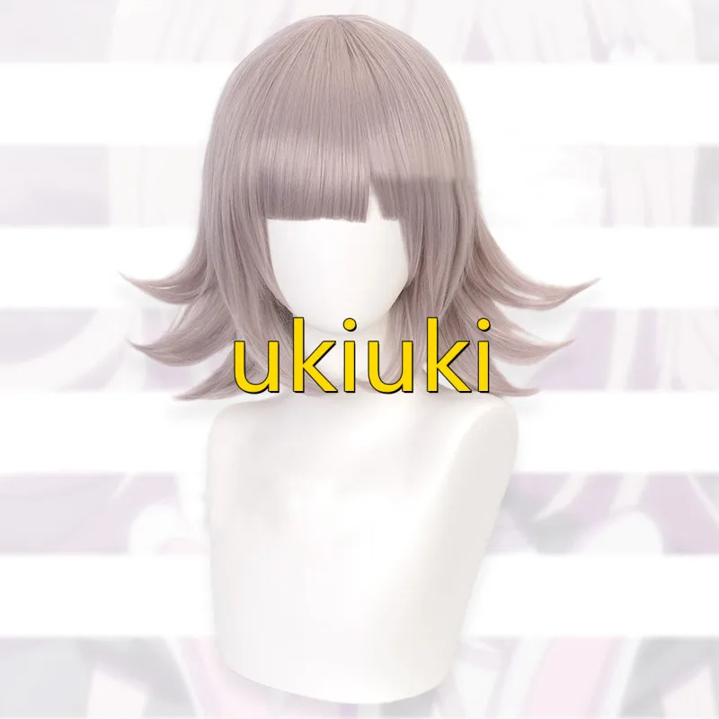 Парик для косплея Nanami ChiaKi термостойкий короткие коричневые розовые супер