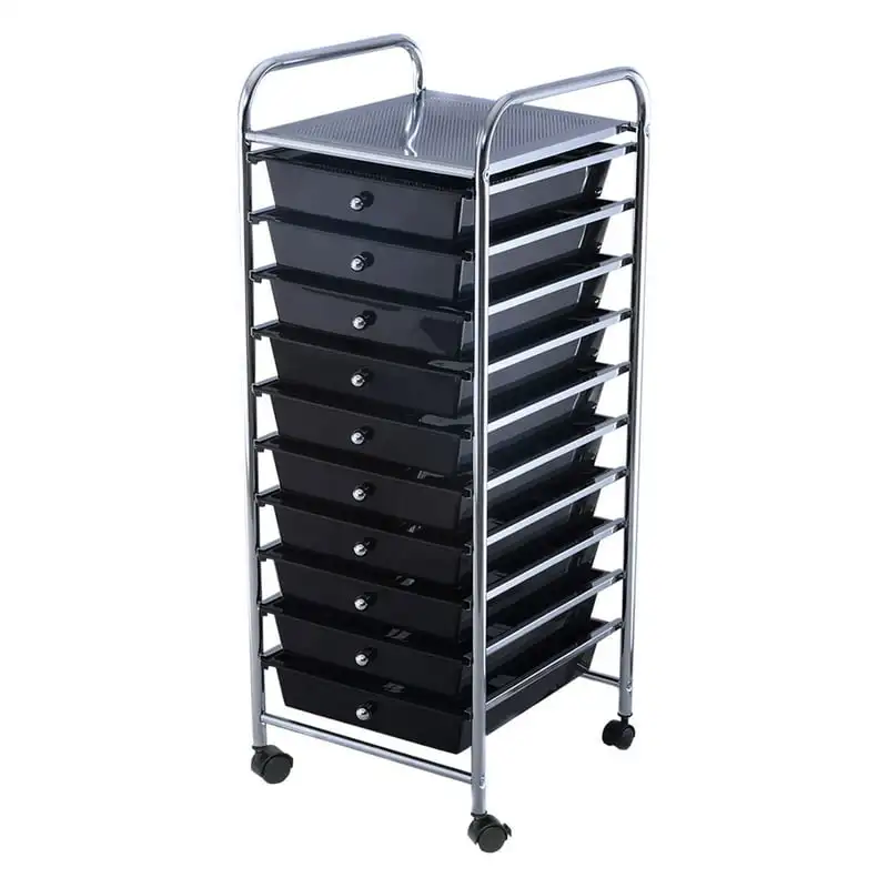 

Deluxe Black Rolling Storage Cart School Office Organizer for Scrapbook Paper Organizers storage Trolley cart Storage drawer Je