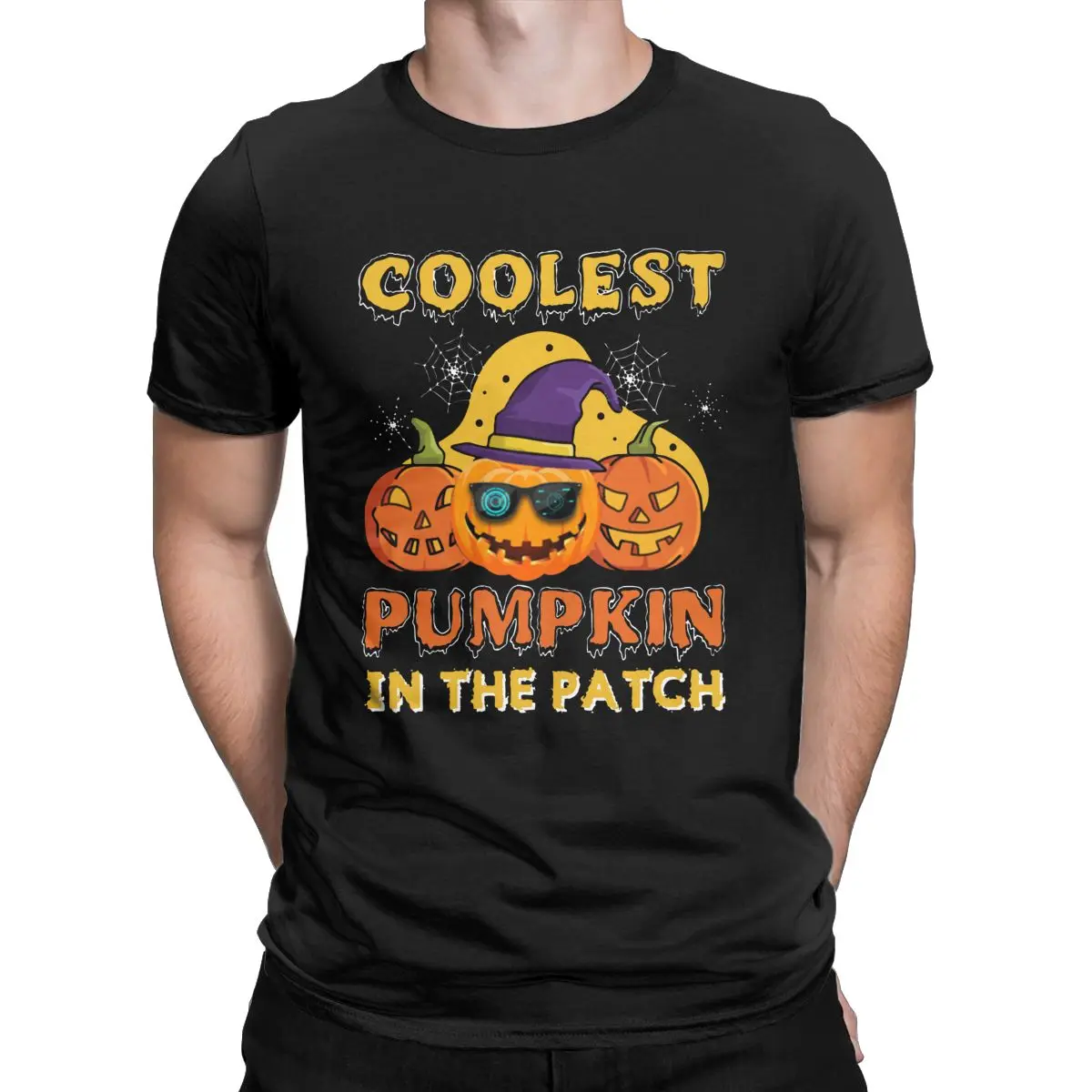 

Coolest Halloween scary evil pumpkin head funny Cotton Tops Vintage Short Sleeve Crew Neck Tees gift T-Shirt