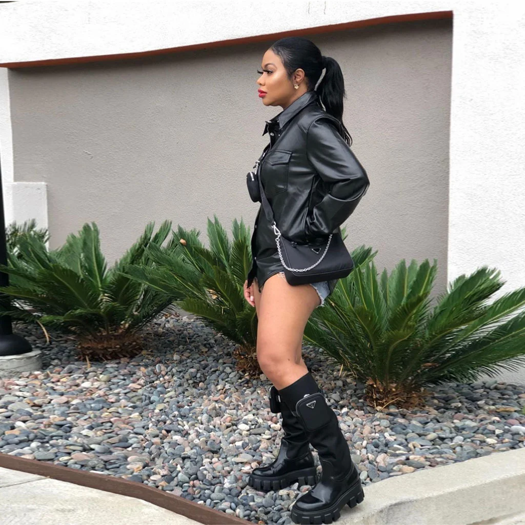 Women's Jacket Leather Cardigan New Fashion Autumn Winter Women Top Casual Long Sleeve Coats Shirt High Street Female Clothing