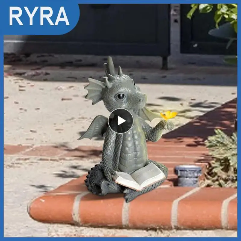 

Статуэтка дракона из смолы, статуэтка для чтения дракона в саду, для лужайки, для ребенка, для чтения дракона, скульптура, статуэтка, подарок, Декор