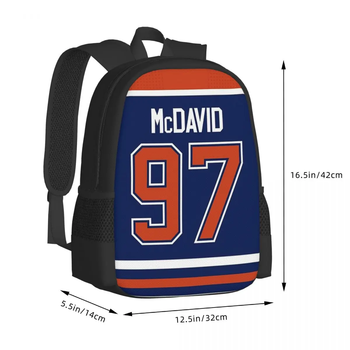 Фото Рюкзак Edmonton Oilers Connor McDavid Home Jersey, вместительный рюкзак для книг, школьная сумка, сумки на плечо для мужчин и женщин №3