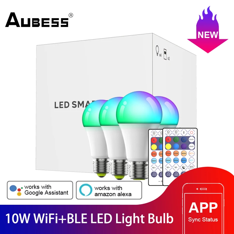 

Светодиодсветильник лампа Aubess, 10 Вт, с поддержкой Wi-Fi и BLE