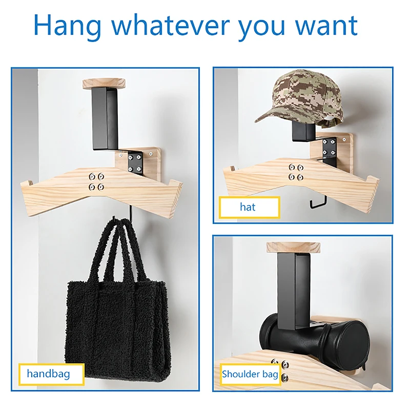 Настенная вешалка для шлема деревянный держатель мотоциклетного с крючками