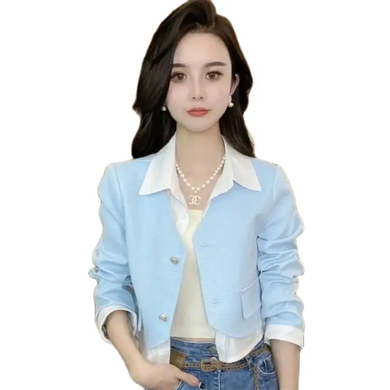 Воротник рубашки модное темпераментное женское пальто с воротником-стойкой