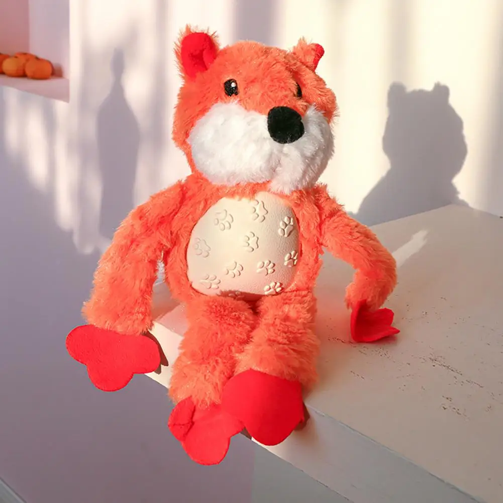 

Adorable Long Legged Fox Shape Dog Sound Chew Squeaker Toy Pet Squeaker Toy Comfortable Teeth Cleaning