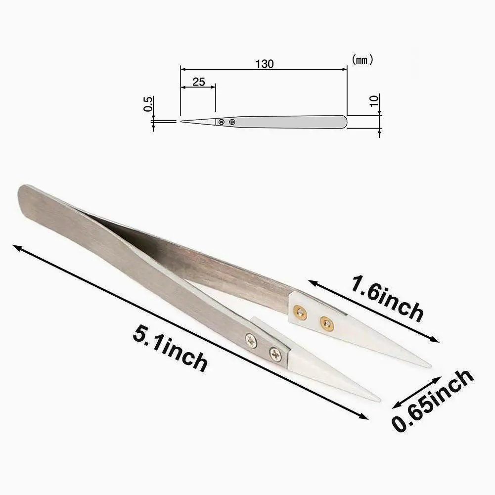 Керамический пинцет с заостренными локтями обратные термостойкие зажимы