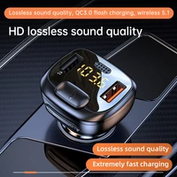 car bluetooth 5 1 fm transmitter dual usb qc3 0 fast charger wireless handsfree audio receiver mp3 player car kit accessories
