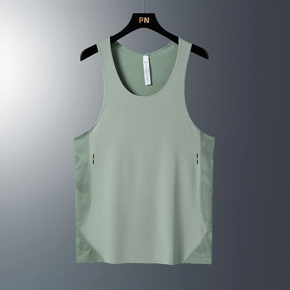 Outdoor Fitness Sports Vest Summer Fitness Clothes Running Training Clothes Elastic Breathable Quick Dry Sleeveless T-shirt