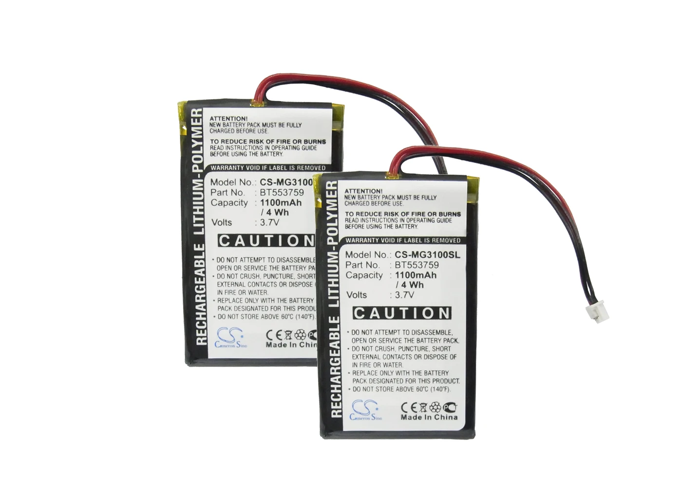 

2pack 1100mA Battery for Typhoon MyGuide 3100 BT553759