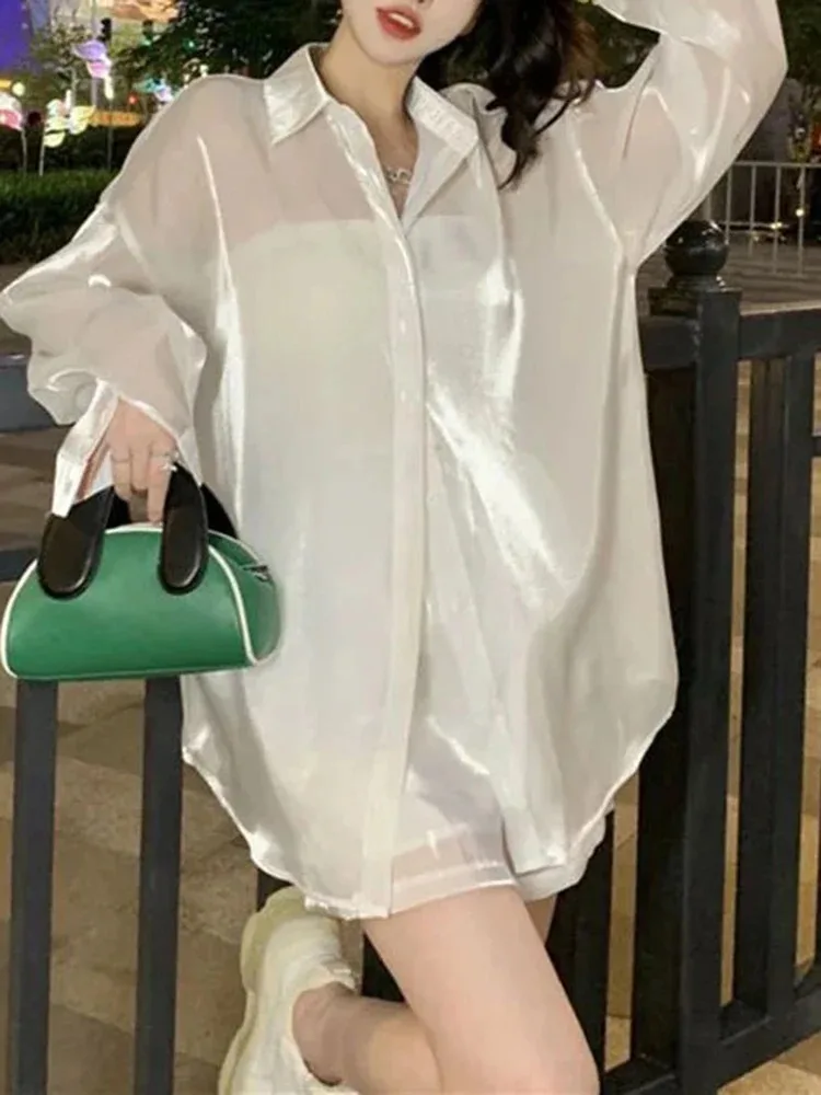 Модные прозрачные женские повседневные шорты с высокой талией комплект из двух