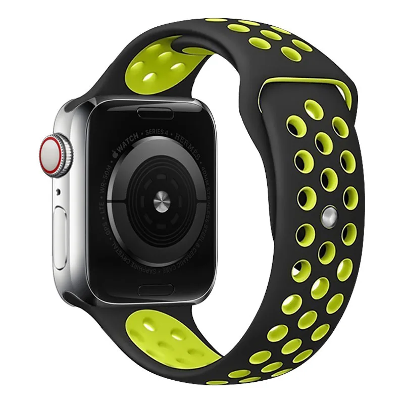 Ремешок силиконовый спортивный для Apple Watch Band 42 мм 44 38 40 аксессуары смарт-часов iWatch