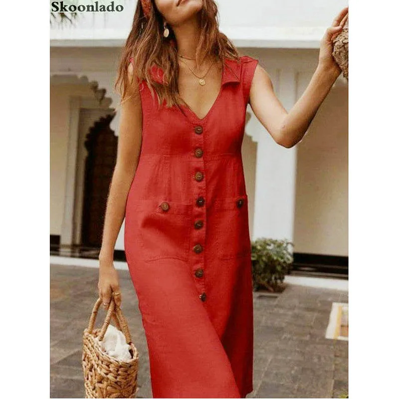 2020 женское хлопковое льняное платье без рукавов оригинальное зарубежное