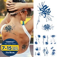 3d blue ink juice long lasting waterproof temporary tattoo stickers other side sexy transfer body art fake tattoos for men women