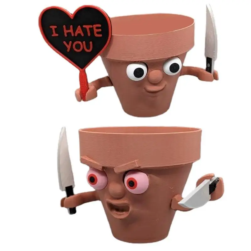 

Face Planters Pots Adorable Durable And Versatile Ceramic Planters For Indoor And Outdoor Use Mini Flower Pots Holding Knives