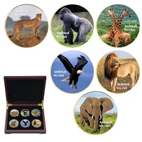 animal coin super beautiful mild animals metal commemorative coins set for collection tiger coin eagle coin souvenir gift