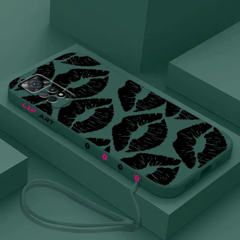 Чехол для телефона с красными сексуальными губами и поцелуями Xiaomi Redmi Note 9S 9T 12S 11S