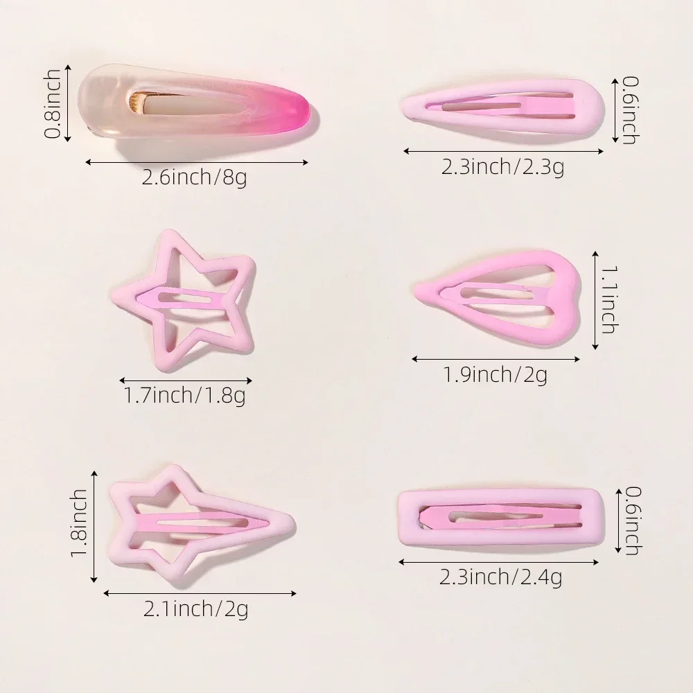 Заколки для волос милые розовые заколки в форме сердца с геометрическими