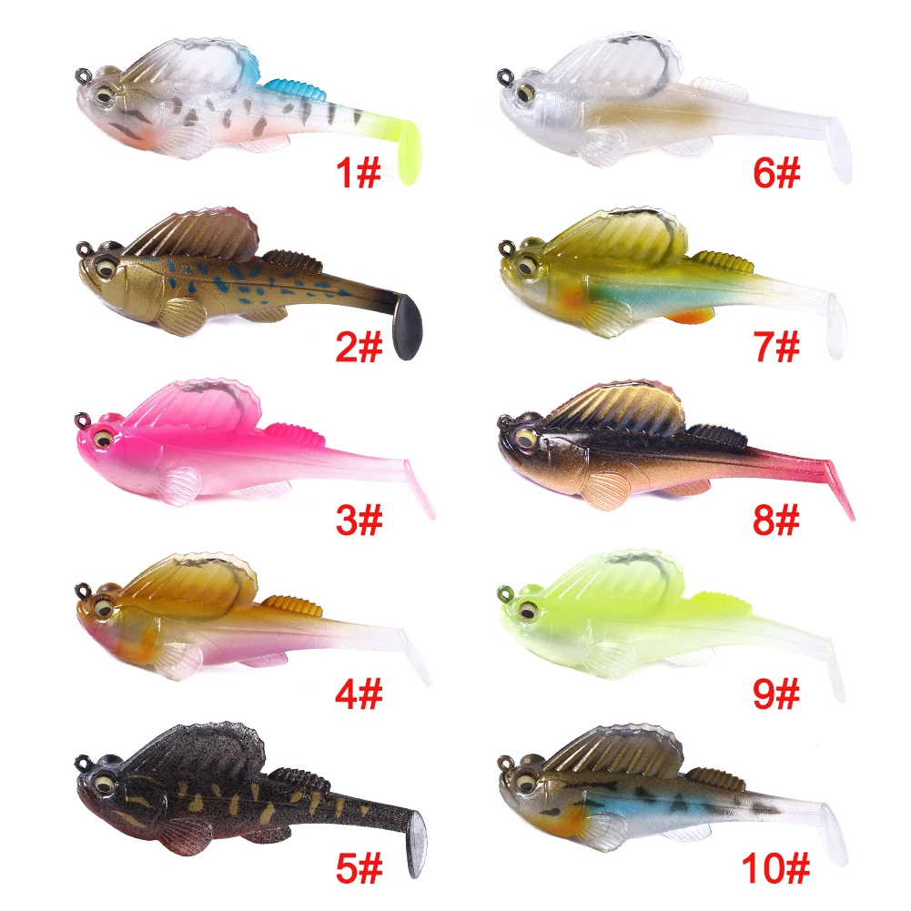 

New T Tail Jumping Fish 4cm Fake Lures Plastic Simulation Crankbait Artificial Wobbler Soft Fishing Bait Tackle for Perch Trout