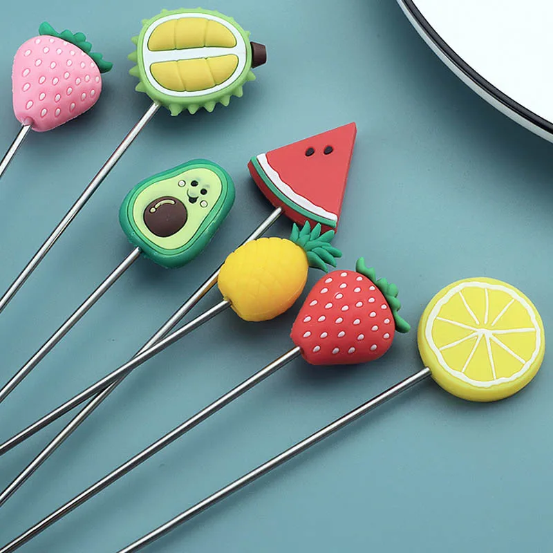 

1Pcs Cute Fruit Pattern Multi Purpose Mixing Sticks Wine Bar Tool Restaurant Party Supplies for Cocktail Drink Stirring