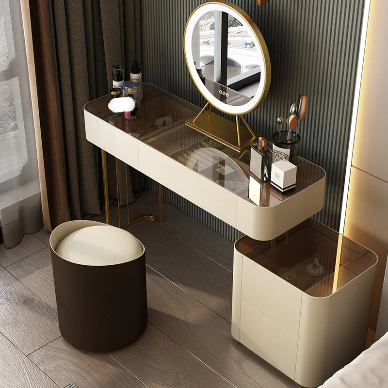 

Solid Wood Bedroom Villa Makeup Dresser Modern Minimalist Small Apartment Drawer Dressing Table Home Furniture Vanity Desk B