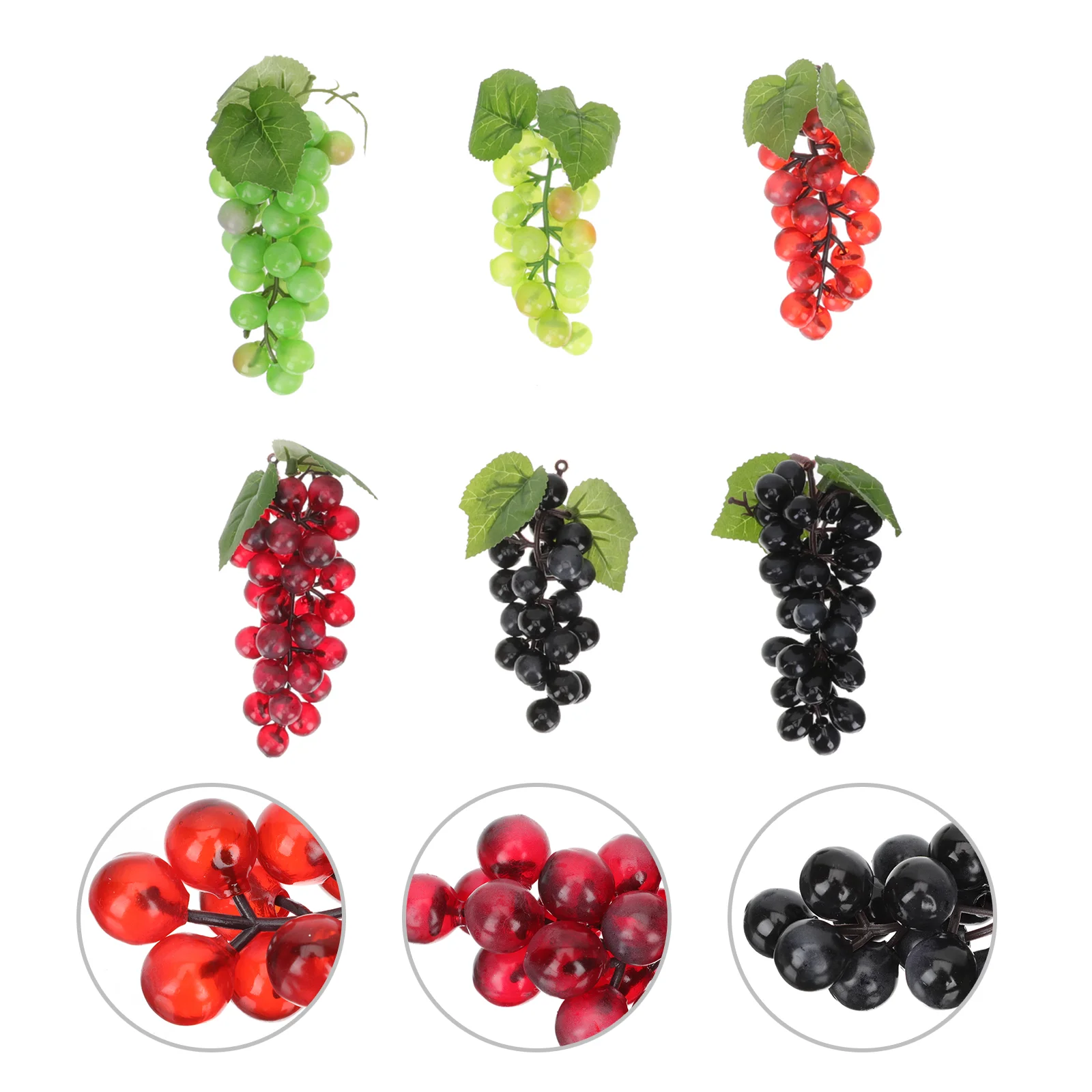 

6Pcs Simulation Grapes Decorative Grape Bunches Photo Prop Artificial Fruits Decors