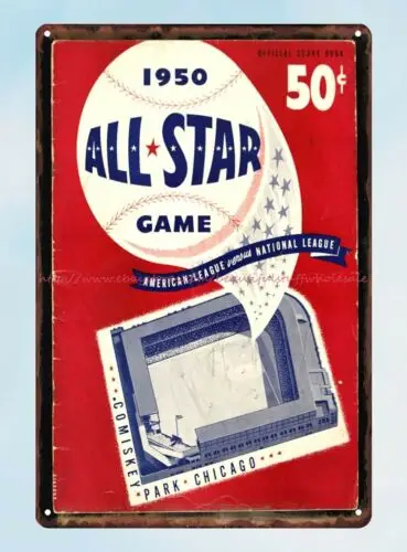 Бейсбольная программа 1950 Оловянная вывеска для внешней стены