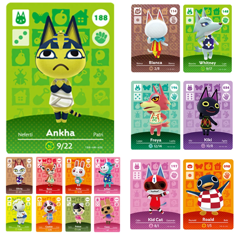 

Animal Crossing Amiibo Card Shino Sasha Ione Raymond Series 5 Ankha Pietro for Switch Switch Lite Wii U New 3DS ACNH Set