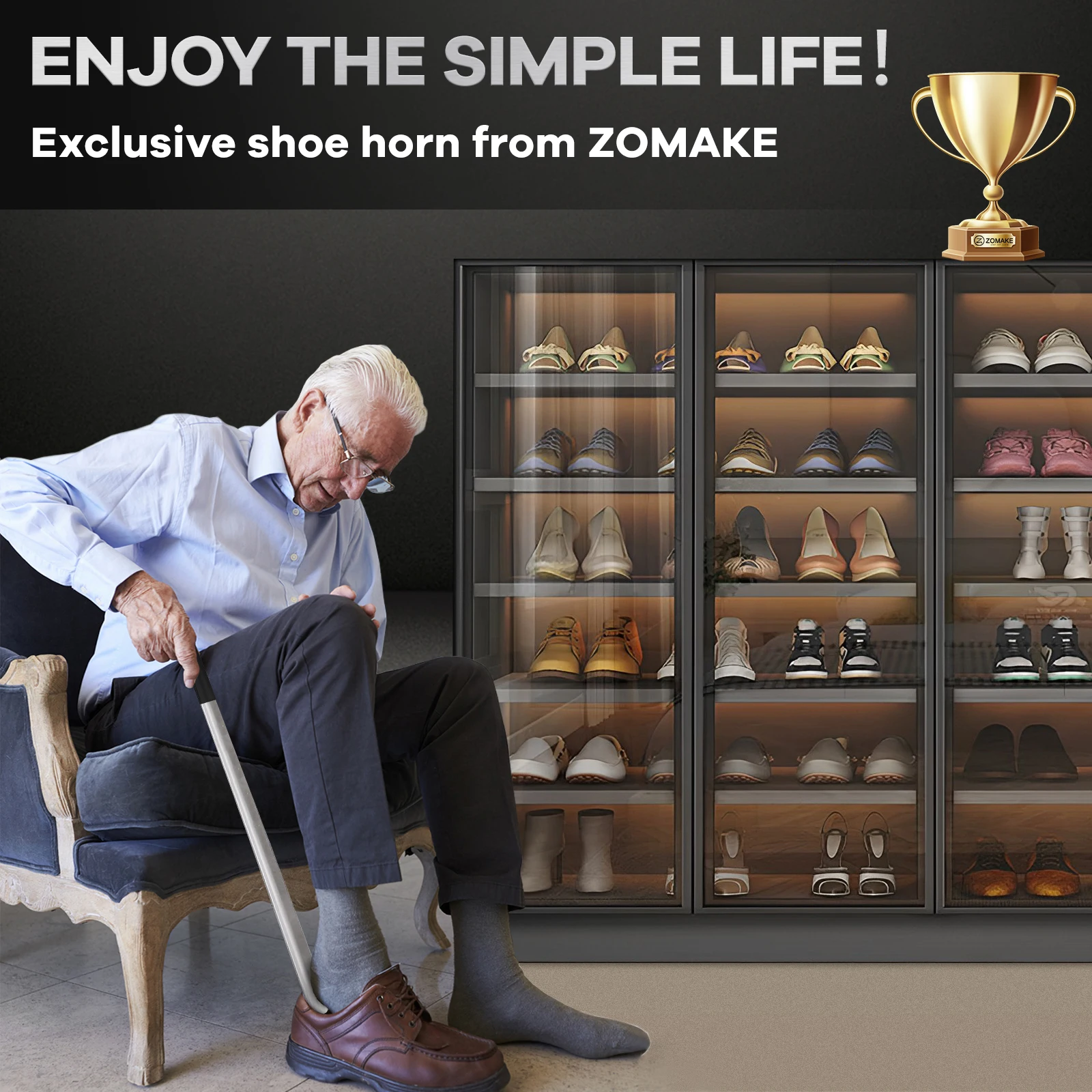 3 шт. металлический обувной рожок с длинной ручкой