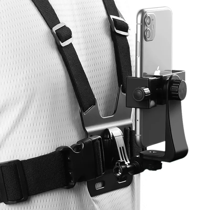 

Universal Cell Phone Chest Mount Harness Strap Holder Mobile Phone Clip for Smartphone POV Video Outdoor GoPro SJCAM YI shooting