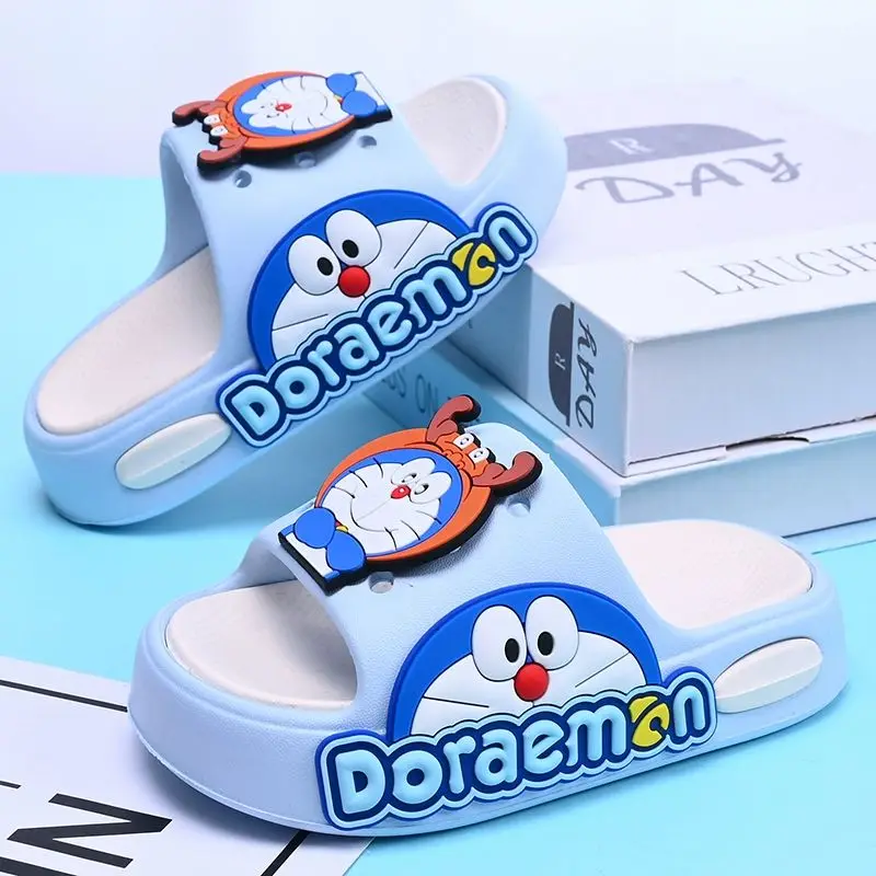 Детские тапочки Doraemon для мальчиков новый мультяшный стиль нескользящая мягкая