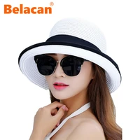 new summer korean wide brim floppy lady straw hat casual beach sun hat uv protect travel cap simple fashion bow hats for womens