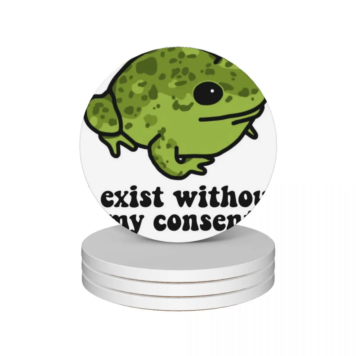 Я существую без моего разрешения керамические подставки в виде лягушки (набор из