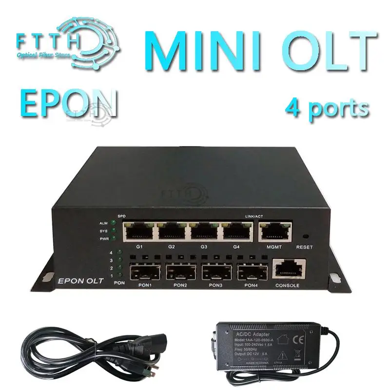 MINI EPON OLT 4PON DC12V WEB SNMP совместимый с HUAWEI ZTE EPON/XPON ONU/ONT Бесплатная доставка