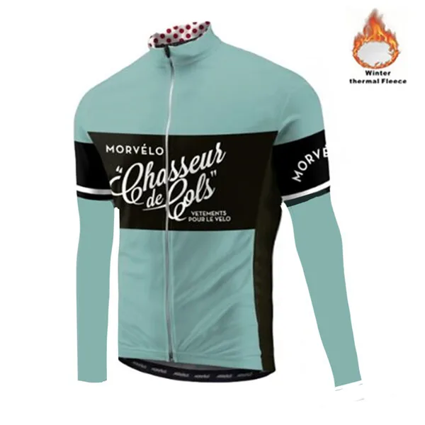 

Morvelo Winter Thermal Fleece Men's Cycling Jersey long sleeve Ropa ciclismo Bicycle Wear Bike Clothing maillot Ciclismo 2022