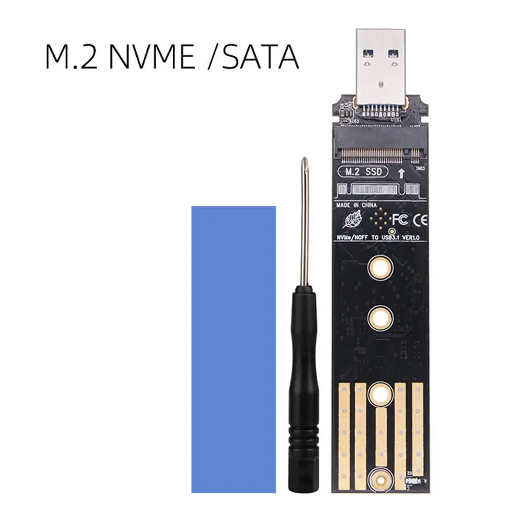 

Dual Protocol M2 SSD Board M.2 to USB Adapter M.2 NVME PCIe NGFF SATA M2 Card for 2230 2242 2260 2280 NVME/SATA M.2 SSD RTL9210B