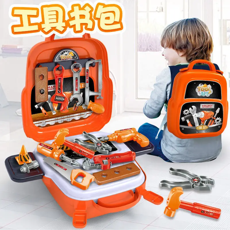 

22Pcs/set Plastic Toolbox Engineer Simulation Repair Drill Tools Bags Toys Pretend Play Early Educational Play House Kit for Boy